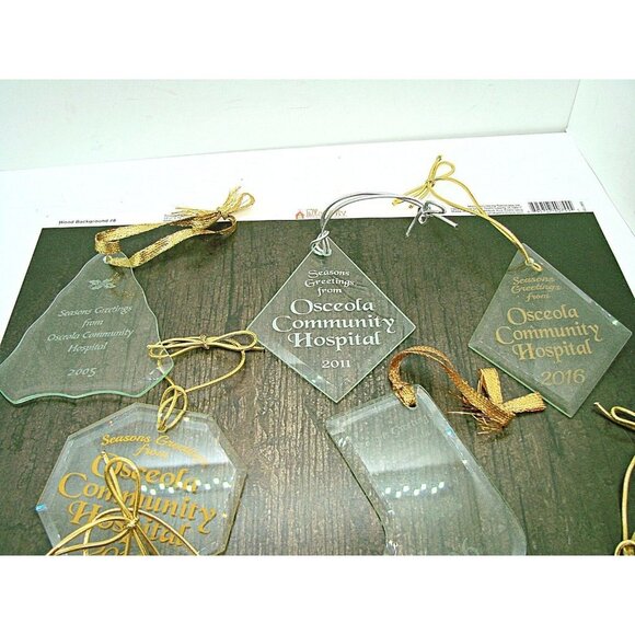 Osceola Community Hospital Mixed Clear Glass Dated Christmas Holiday Ornaments - Picture 11 of 11